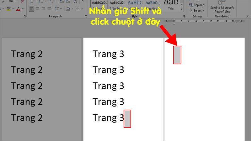 Hold down Shift + Left-click on the top of the page to be deleted just like in the image below