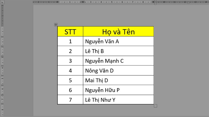 Result after performing batch numbering in Word