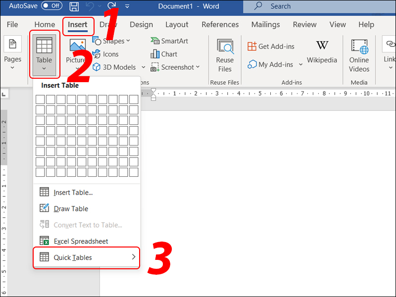 Draw tables using QuickTable