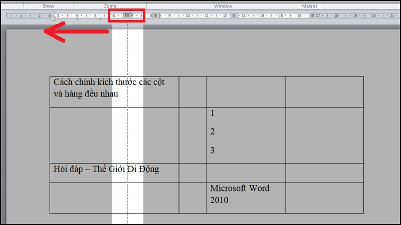 Select a table > Stretch columns by size evenly.