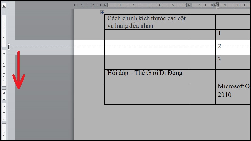 Select the table and stretch the rows