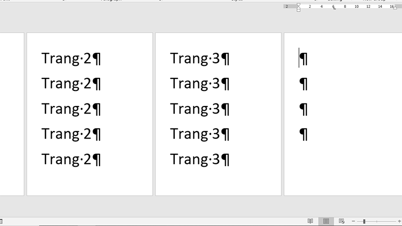 Press Ctrl + Shift + * to show the ¶ characters as shown below