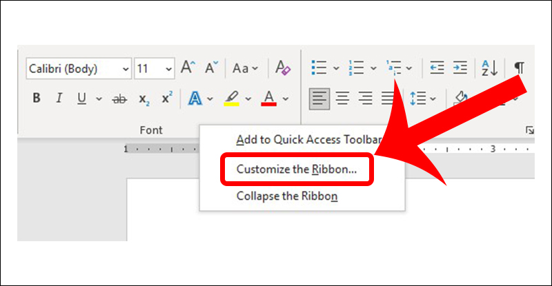 Choose the Customize the Ribbon command