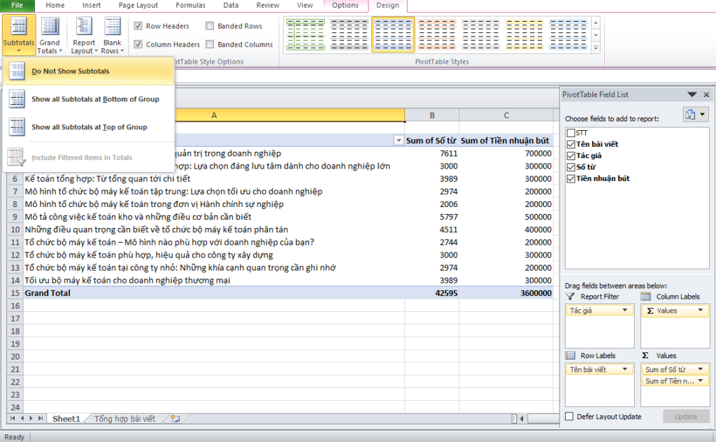 Hướng dẫn chi tiết cách tách sheet trong Excel 17