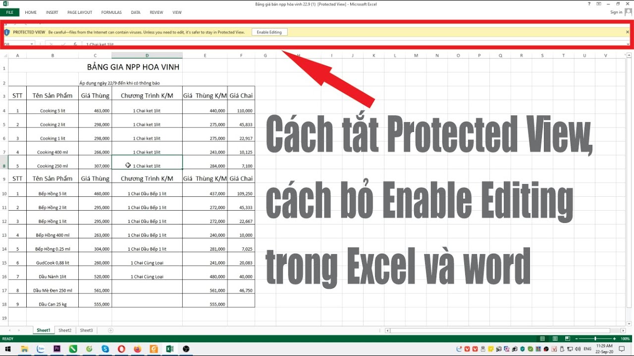 Hướng dẫn chi tiết cách tắt Protected View trong Excel 3