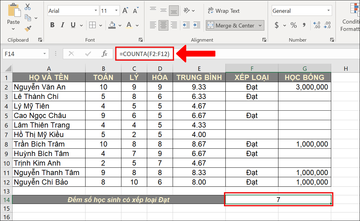 Hướng dẫn chi tiết cách đếm số lần xuất hiện trong Excel 2