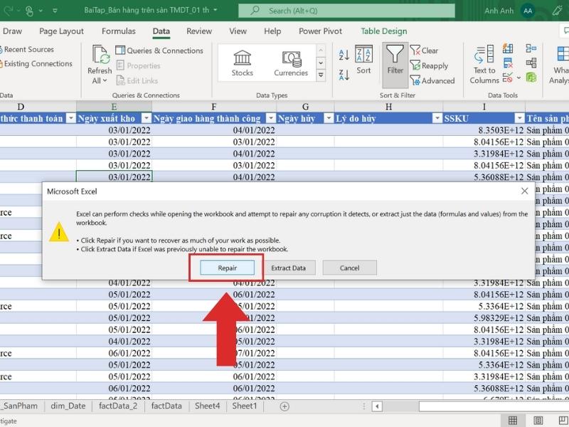 Nguyên nhân và cách khắc phục tình trạng Excel bị đơ 2