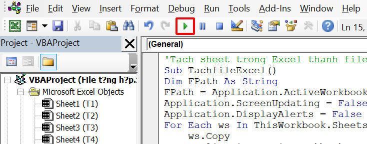 Hướng dẫn chi tiết cách tách sheet thành file trong Excel 5
