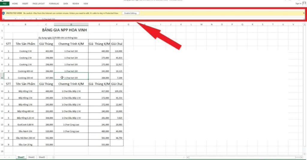 Hướng dẫn chi tiết cách tắt Protected View trong Excel 13
