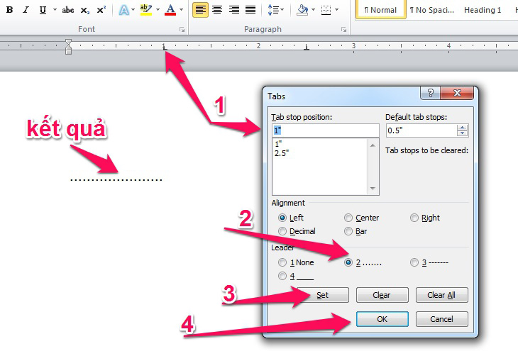 Hướng dẫn chi tiết phương pháp tạo dấu chấm trong Excel 8