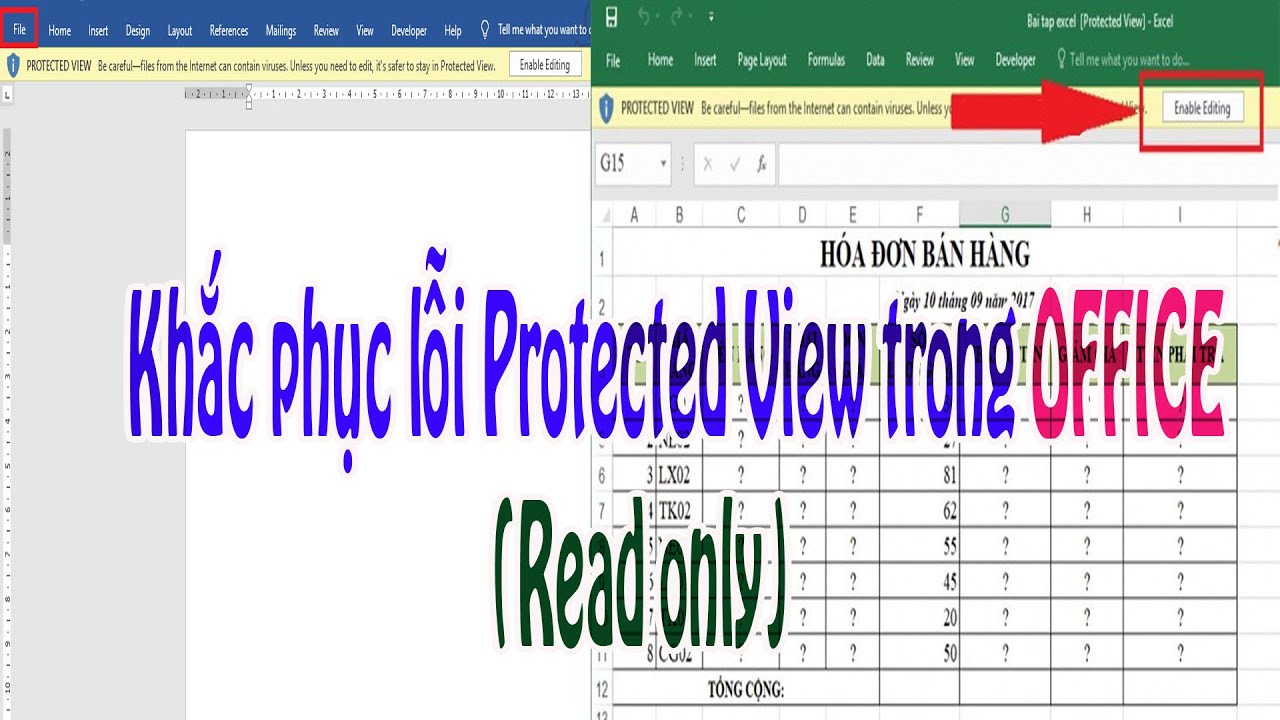 Hướng dẫn chi tiết cách tắt Protected View trong Excel