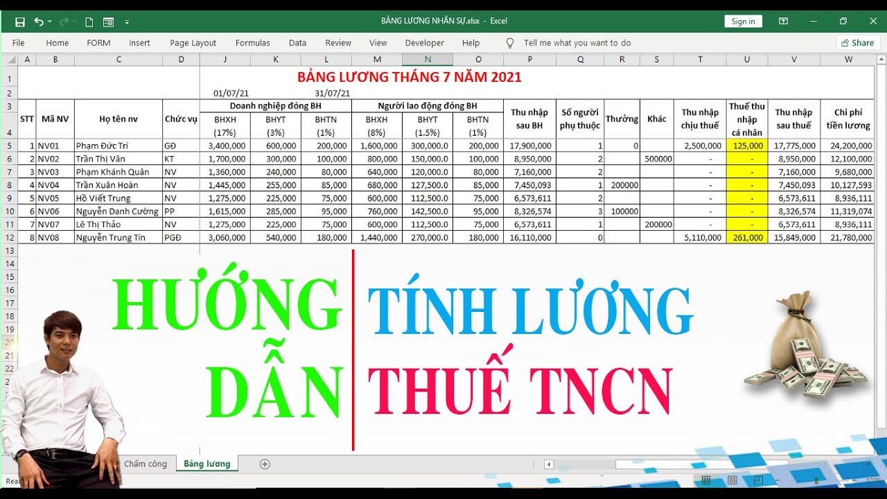 Mẹo Và Công Thức Chi Tiết công thức tính thuế TNCN Excel