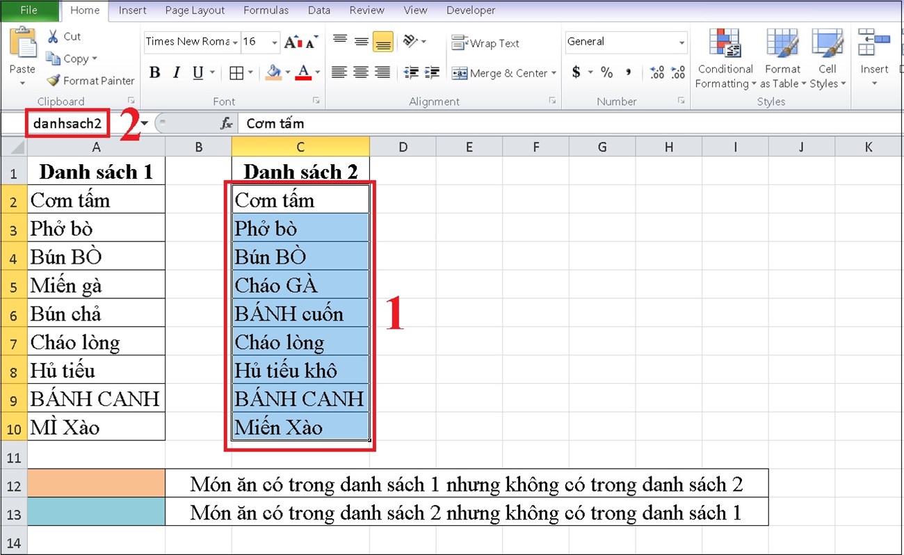 Hướng dẫn chi tiết cách so sánh 2 cột trong Excel 2