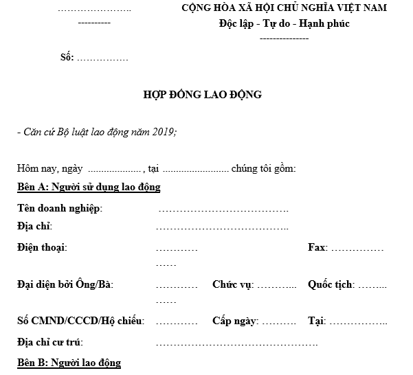 Download Hợp Đồng Lao Động Mẫu File Word Miễn Phí Mới Nhất 8