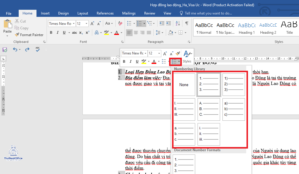Hướng Dẫn Cách Đánh Số Thứ Tự Trong Word Một Cách Dễ Dàng 2
