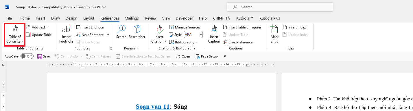 Hướng dẫn Cách Làm Mục Lục trong Word Tự Động 2