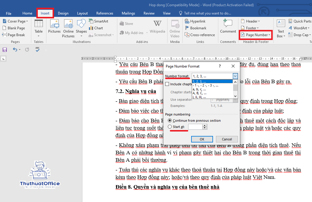 Cách Đánh Số Trang Trong Word Từ Trang Bất Kỳ 3