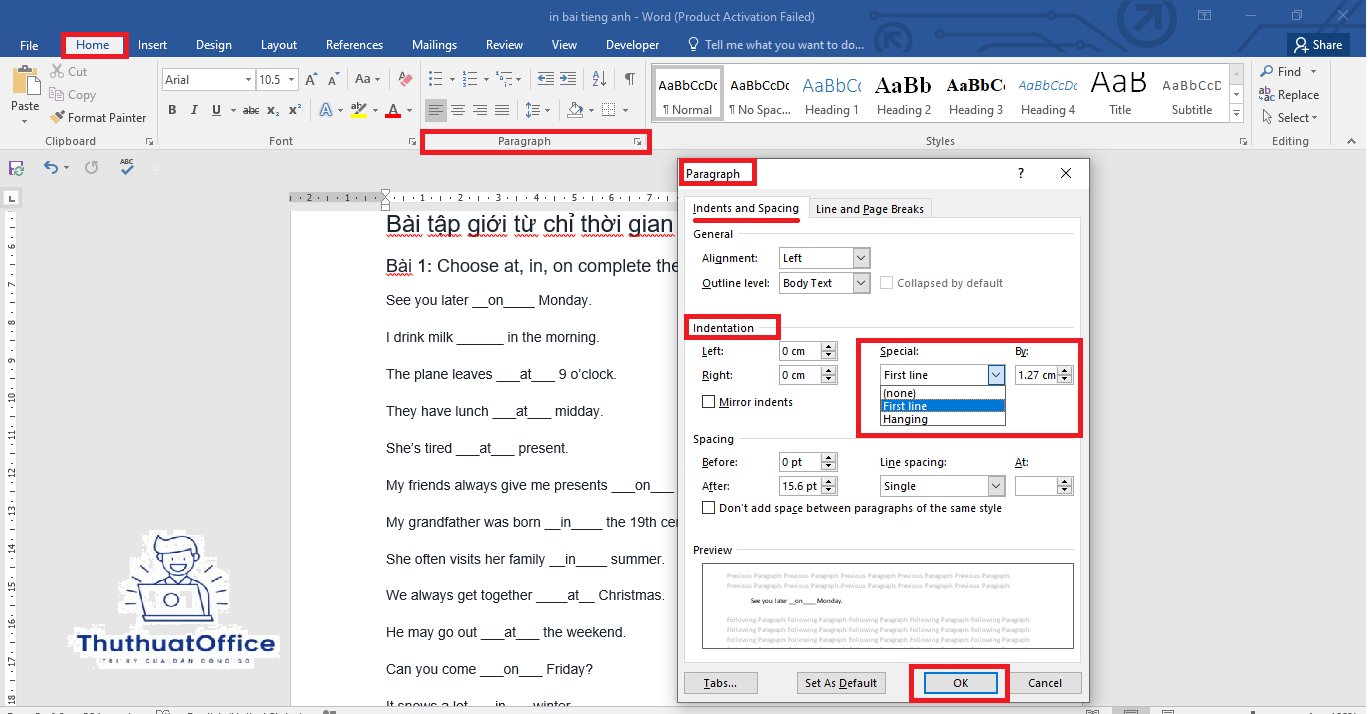 Hướng Dẫn Đơn Giản và Dễ Áp Dụng Cách Thụt Đầu Dòng Trong Word 2
