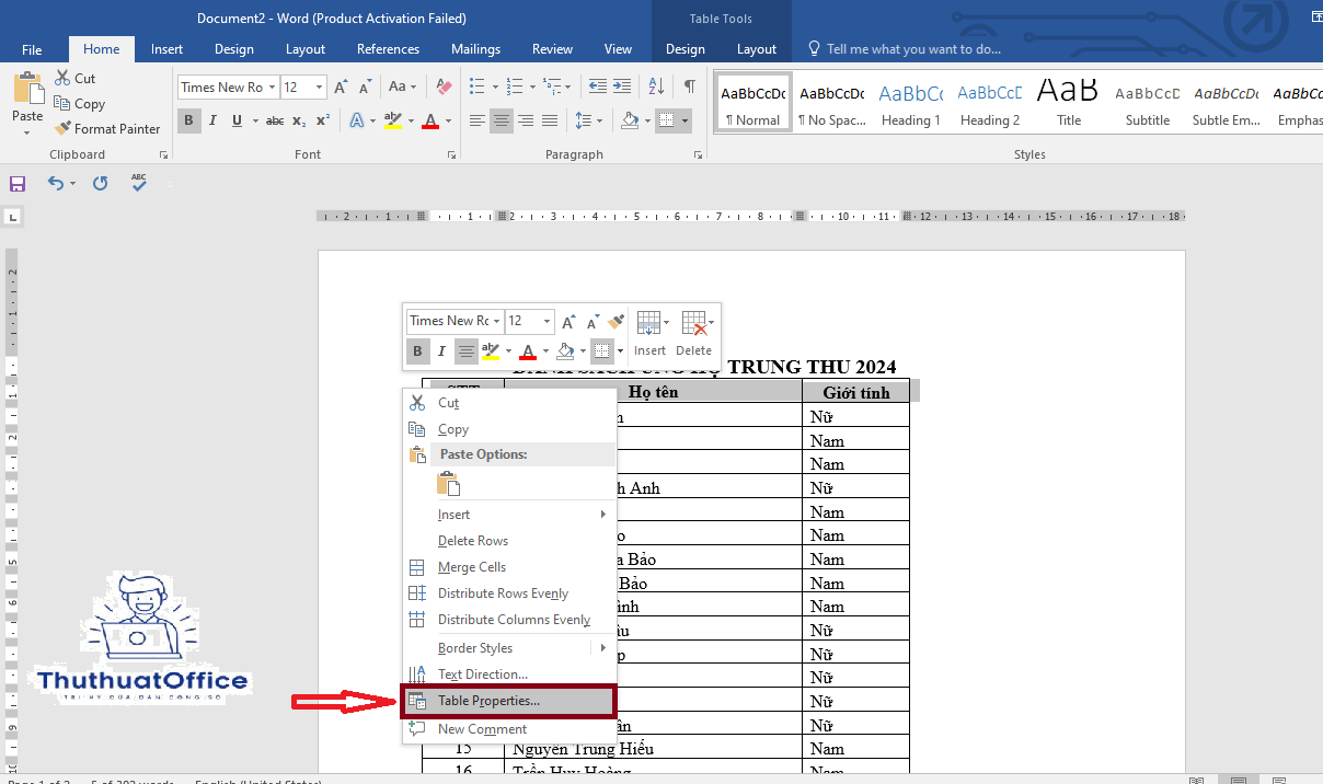 Hướng Dẫn Chi Tiết Cách Lặp Lại Tiêu Đề Bảng Trong Word 2