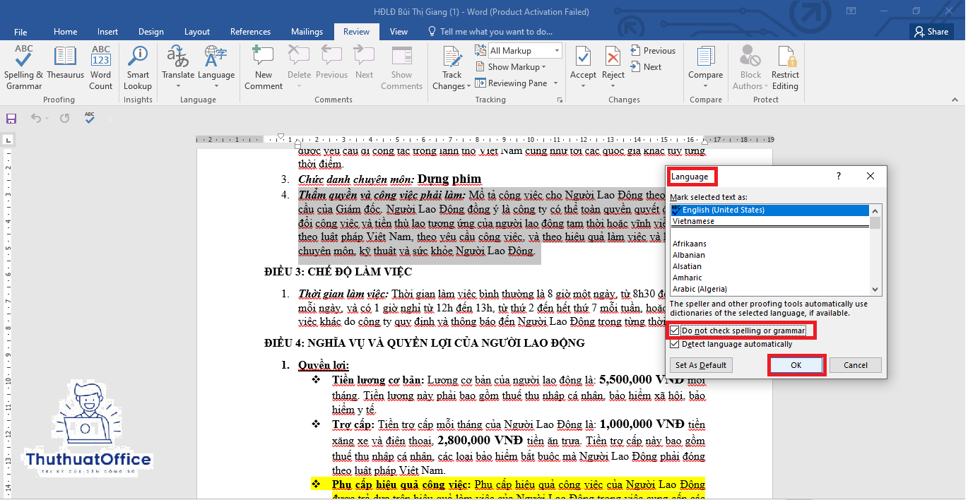 Hướng Dẫn Chi Tiết Cách Tắt Kiểm Tra Chính Tả Trong Word 3