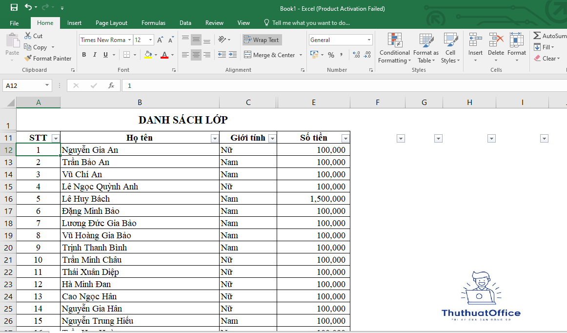 Hướng Dẫn Chi Tiết Cách Đánh Số Thứ Tự Trong Excel 1