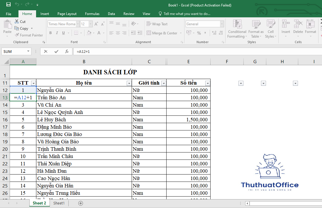 Hướng Dẫn Chi Tiết Cách Đánh Số Thứ Tự Trong Excel 2