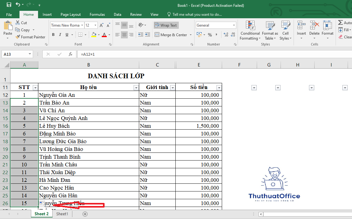 Hướng Dẫn Chi Tiết Cách Đánh Số Thứ Tự Trong Excel 3