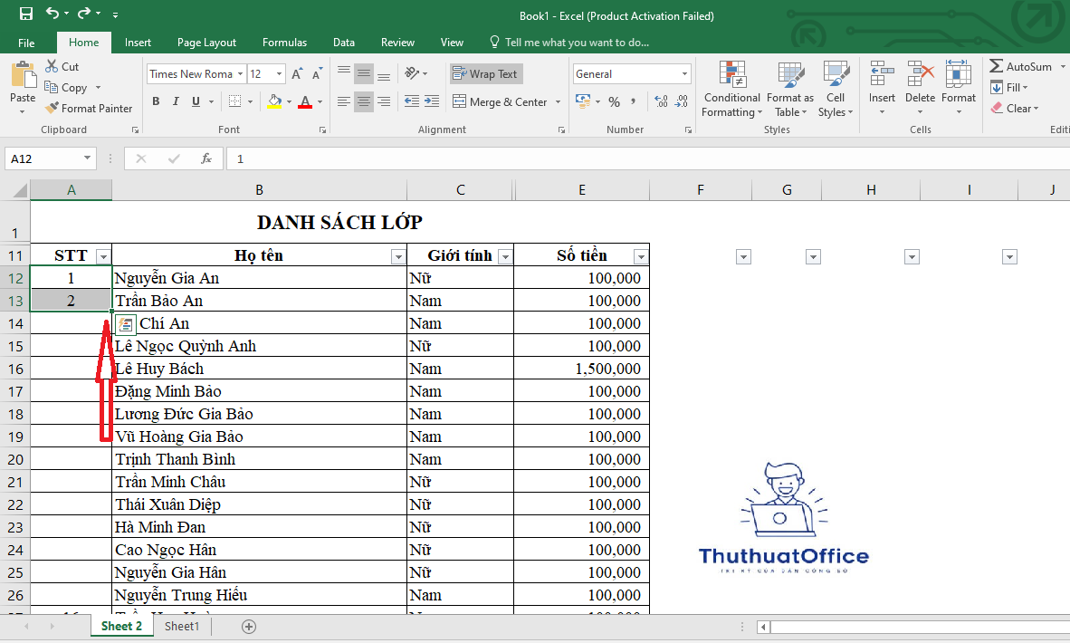 Hướng Dẫn Chi Tiết Cách Đánh Số Thứ Tự Trong Excel 5