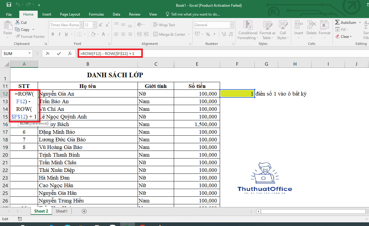 Hướng Dẫn Chi Tiết Cách Đánh Số Thứ Tự Trong Excel 7