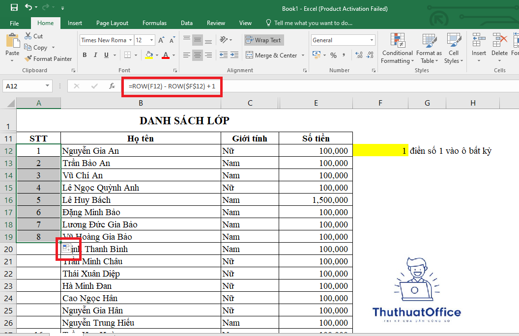 Hướng Dẫn Chi Tiết Cách Đánh Số Thứ Tự Trong Excel 8