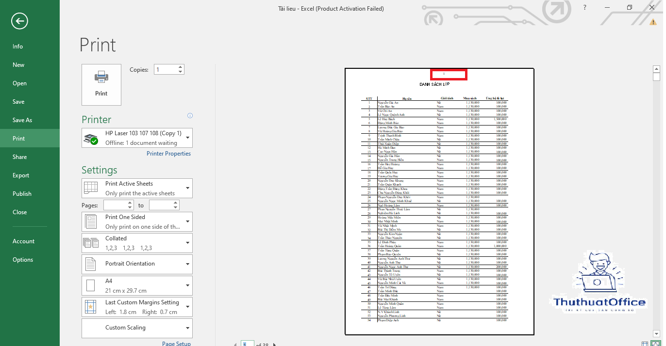 Hướng Dẫn Chi Tiết Cách Đánh Số Trang trong Excel 3