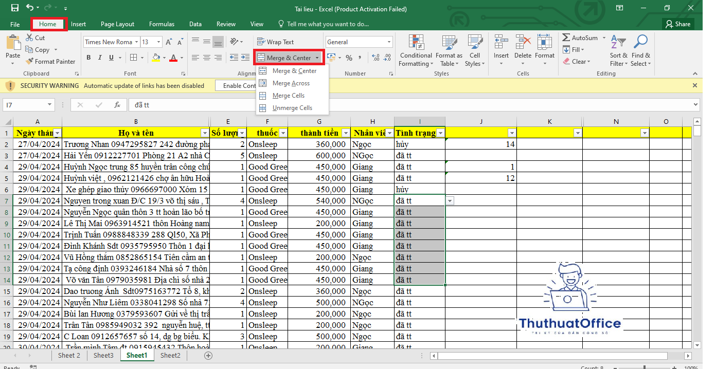 Những Cách Cách Gộp Ô Trong Excel Cho Người Mới 1