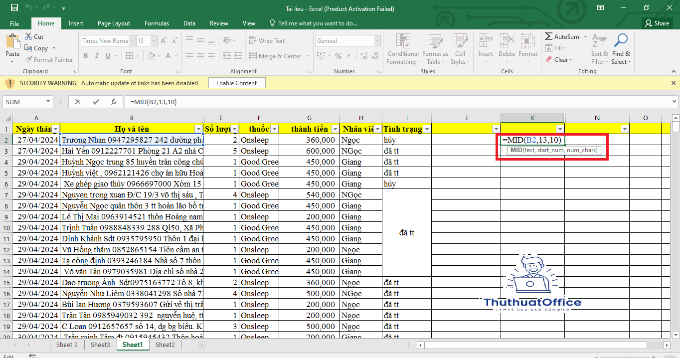 Hướng Dẫn Sử Dụng Và Mẹo Vặt Hàm MID trong Excel 1