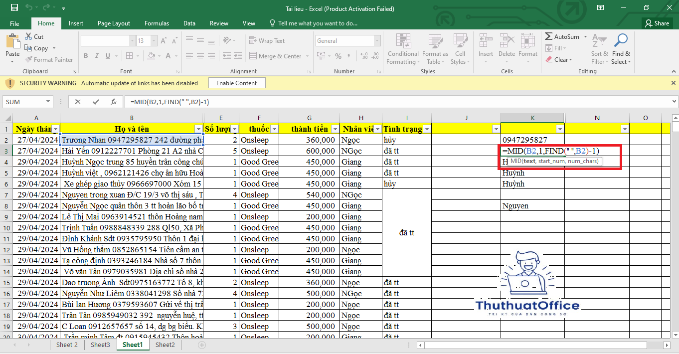 Hướng Dẫn Sử Dụng Và Mẹo Vặt Hàm MID trong Excel 3