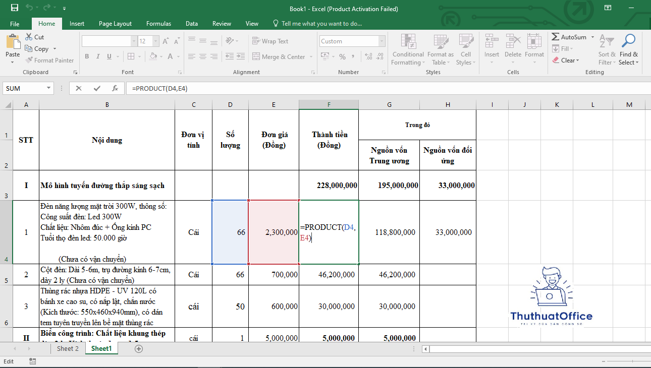 Hướng Dẫn Hàm Nhân Trong Excel Đơn Giản Nhất 1