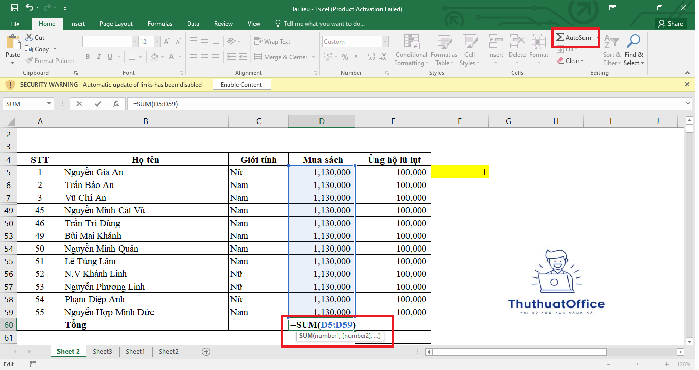 Hướng Dẫn Đầy Đủ Và Dễ Dàng Cách Tính Tổng Hàng Dọc Trong Excel 2