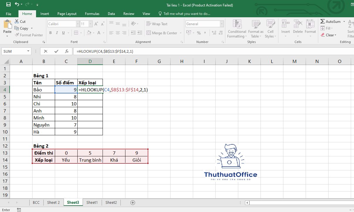 Hướng Dẫn Hàm Hlookup Trong Excel Cơ Bản 2