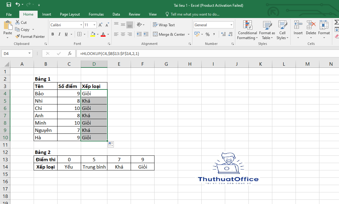 Hướng Dẫn Hàm Hlookup Trong Excel Cơ Bản 4