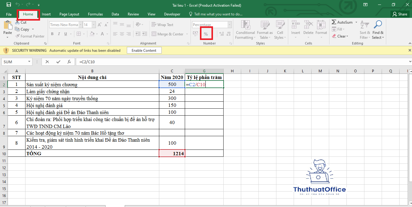 Hướng Dẫn Chi Tiết Về Cách Tính Phần Trăm Trong Excel Cho Người Mới Bắt Đầu 1