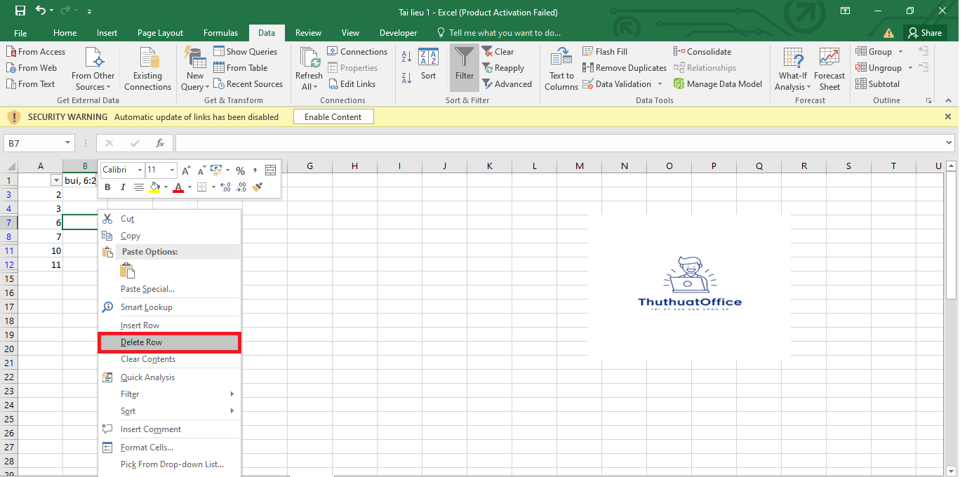 Hướng Dẫn Đầy Đủ và Dễ Hiểu Cách Xóa Dòng Trống Trong Excel 7