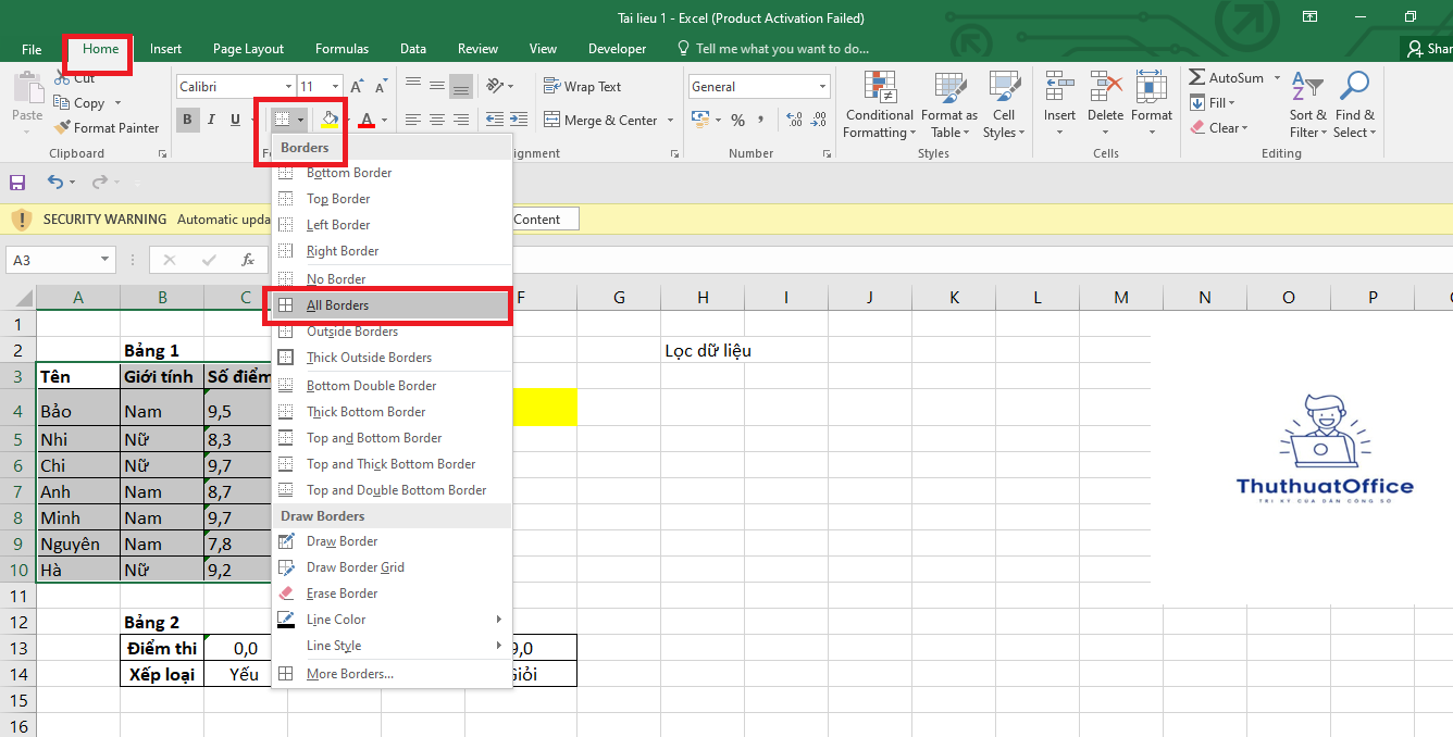 Cách Tạo Bảng Excel Đơn Giản Và Dễ Thực Hiện Nhất 5