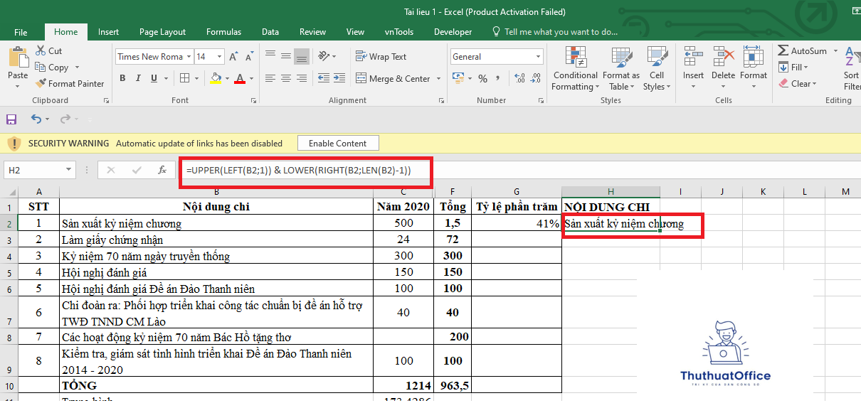 5 Cách Viết Hoa Chữ Cái Đầu Trong Excel 2