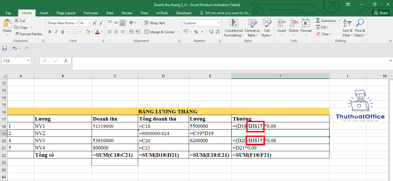 Cách Cố Định F4 Trong Excel Và Sửa Lỗi Không Dùng Được Phím 1