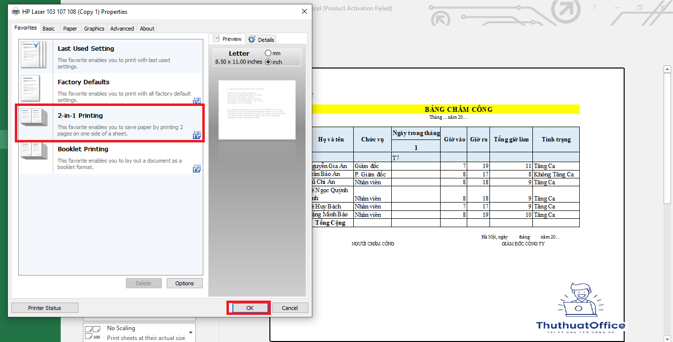 Hướng Dẫn Cách In Hai Mặt Trong Excel Đơn Giản Và Không Bị Ngược 2