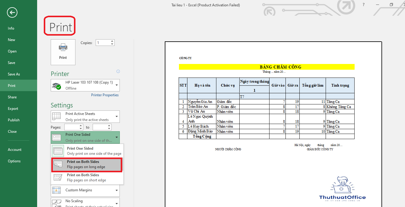 Hướng Dẫn Cách In Hai Mặt Trong Excel Đơn Giản Và Không Bị Ngược 3