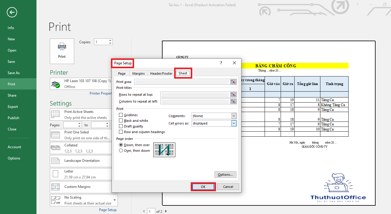 Cách In Văn Bản, Dữ Liệu Trong Microsoft Excel: Hướng Dẫn Chi Tiết 4