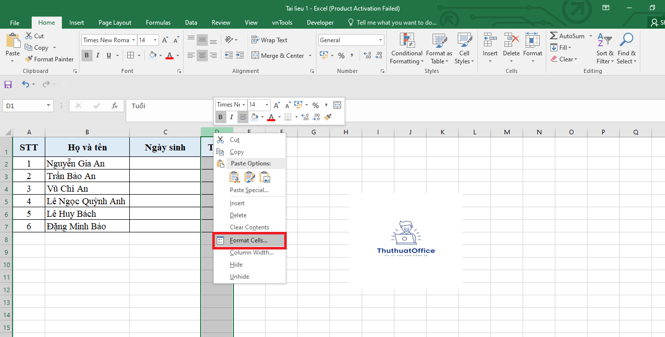 Cách Tính Tuổi Trong Excel Bằng Hàm YEAR Và DATEDIF 1