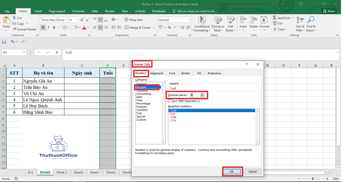 Cách Tính Tuổi Trong Excel Bằng Hàm YEAR Và DATEDIF 2