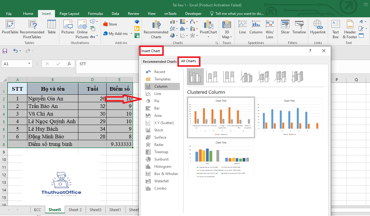 Cách Tạo Biểu Đồ Trong Excel Đơn Giản, Nhanh Chóng Và Tiên Lợi 2