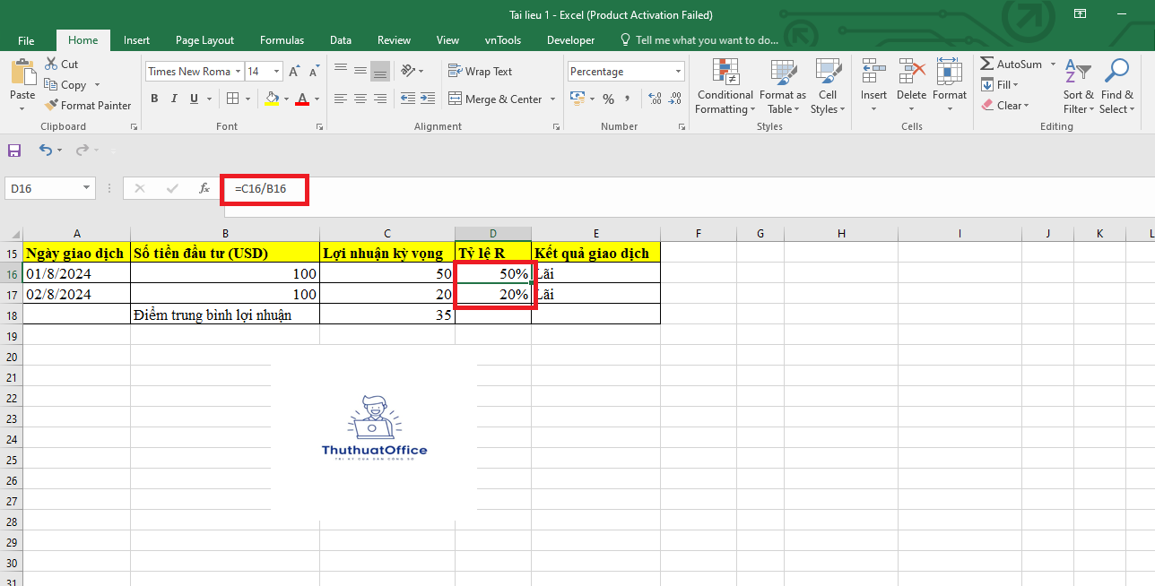 File Excel Quản Lý Vốn Forex Và Tính Điểm Trung Bình Trong Excel 1